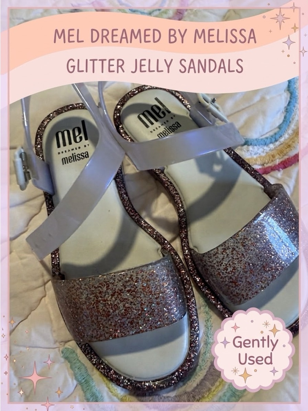 Mel by Melissa' Glitter Jelly Sandals size 11